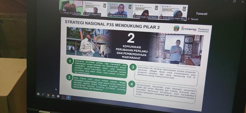 Penyuluh KUA Tambak Ikuti Zoom Meeting Sosialisasi 6 Pesan Kunci Pencegahan Stunting bagi Catin Muslim