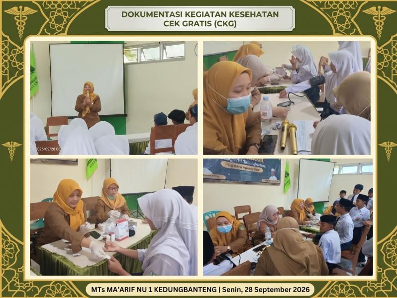 Wujudkan Generasi Sehat, MTs MANU 1 Kedungbanteng Gelar Cek Kesehatan Gratis